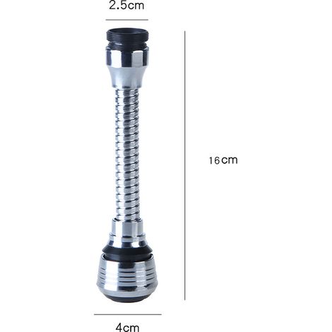 2 Pièces Robinet Tubes D'Extension Mousseur,Tube De Robinet Rotatif 360 °,Accessoires De Robinetterie,Robinet Cuisine Rotatif Economie D'eau,Pour Plupart Robinets Cuisine Et Salle Bain (1/2)