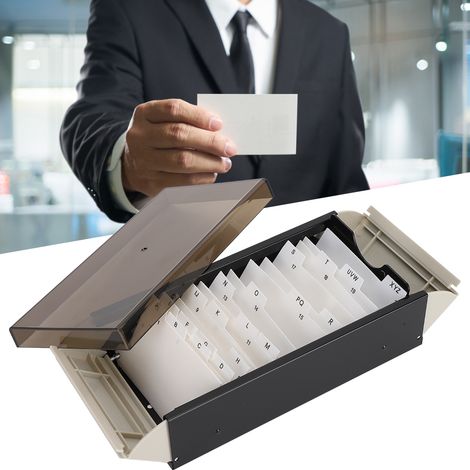 Boîte de rangement professionnelle pour cartes de visite, étui organisateur de bureau grande capacité (1/5)