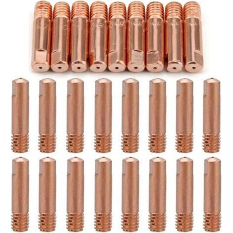 Reboot 40 pièces MB15 15AK buses de gaz buses de contact porte-buse 0,8/1,0 mm MIG/MAG consommables pour torche de soudage pointes de contact MIG machine de soudage MIG（20pc-0.8mm，20pcs-1.0mm） (1/4)