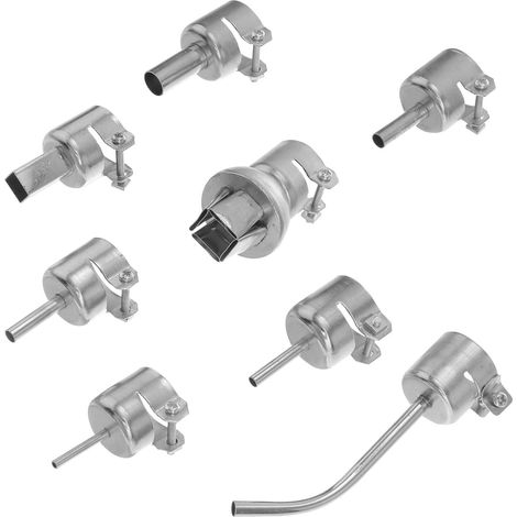 Buses de Soudage à Air Chaud Compact et Léger Kit de 8 en Acier Inoxydable Argenté pour Soudure Électronique et Emballage Rétractable (1/5)