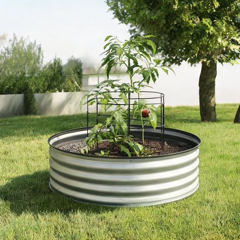 Porte-plantes argent en acier galvanisé 181 x 93 x 30 cm (1/5)