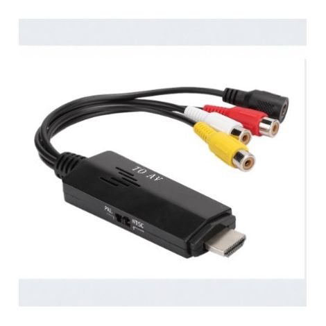 Convertisseur HDMI vers AV, convertisseur haute définition HDMI vers AV, câble court HDMI vers AV mâle vers femelle (1/5)