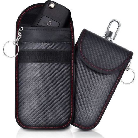 Lot de 2 Etui anti RFID, Pochette blocage signal, Accessoire sécurité clé voiture, Pour système keyless (1/3)