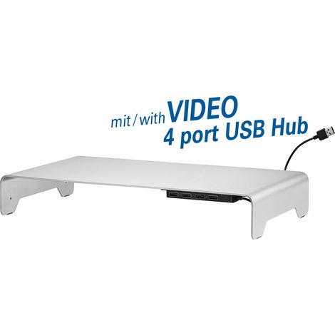 mywall HT46L - Soporte para Monitor de Aluminio con Almohadillas de Silicona Antideslizantes, 4 Puertos USB 2.0, Soporte para Pantallas y portátiles de 11 a 32 Pulgadas, Carga de hasta 10 kg (1/5)