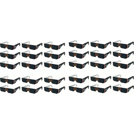 Lunettes d'observation d'éclipse solaire 2026, certifiées CE et ISO, protection solaire sûre, lot de 30, motif astronaute noir. (1/4)
