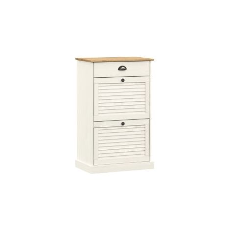 Armoire à chaussures VIGO 60x35x96 blanc bois massif de pin (1/5)