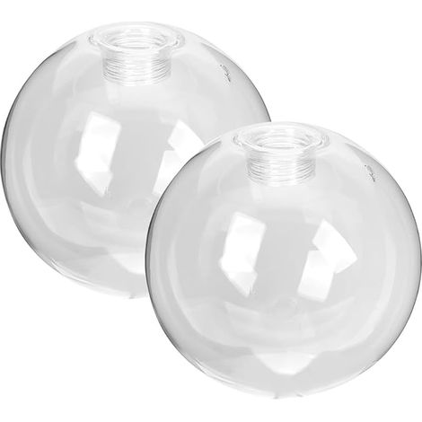 Set of 2 Clear Glass Globe Shades - Universal Diffuser for Hanging, Wall or Chandelier, Quick Replacement for Living Room, Bedroom or Office (1/5)