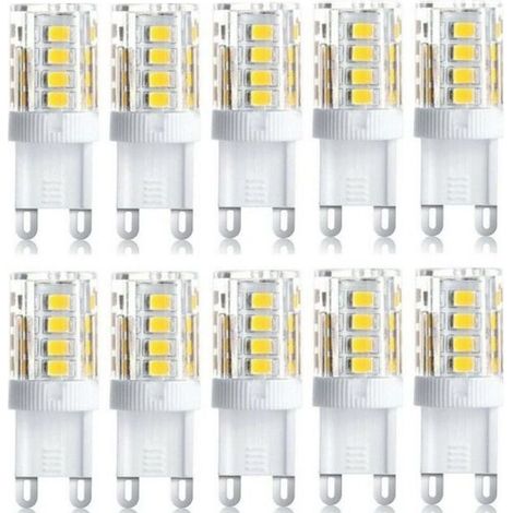 Lot de 10 Projecteur LED, lumière décorative LED, ampoule LED G9, 5 W blanc chaud blanc froid, ampoules LED à économie d'énergie, ampoule halogène de rechange, AC 230 V non dimmable