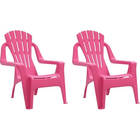 Sillas de jardín niños 2 uds aspecto madera PP rosa 37x34x44 cm vidaXL