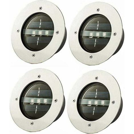 Einbau-Bodenstrahler für den Außenbereich, wasserdicht nach IP65, LED – 4er-Pack – 120 mm Durchmesser – Weißes Licht – Beleuchtung für Wege und Gärten