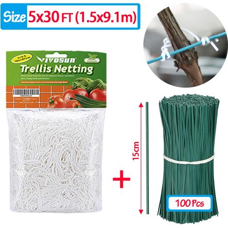 (Kit 03) Filet de support robuste pour plantes grimpantes, fleurs, légumes et vergers - Outils de jardinage (1/4)