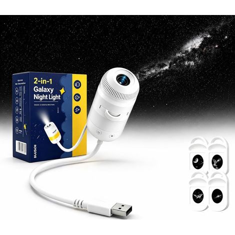Projecteur Ciel Etoile Galaxie 2-en-1 USB Veilleuse Dimmable 360° Rotation [Classe énergétique A] (1/5)