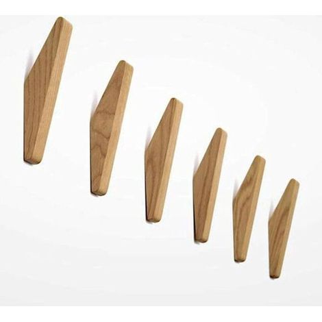 Ein Set aus 6 Retro-Holzhaken, Holzhaken, 5 kg Tragkraft, Wandhaken, Multifunktionshaken, Schlüsselhaken (6er-Set) (1/4)