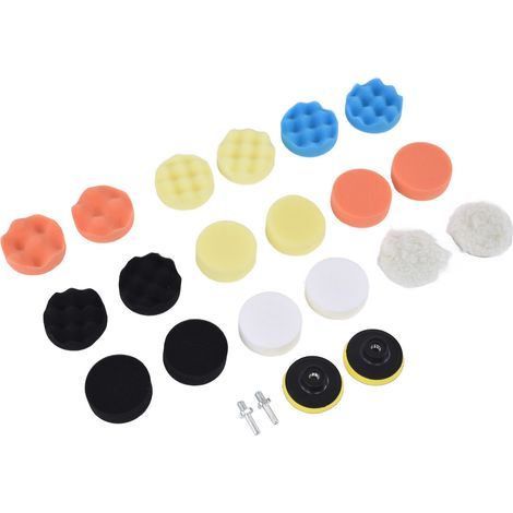 22-piece 3-inch polishing pad kit for polishing, sanding, waxing, and sealing. (1/4)