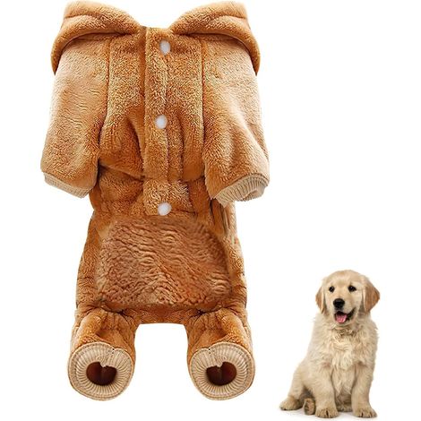 Pigiama per cuccioli (Pigiama di lana per bambini e bambine) Abbigliamento per cani a quattro zampe (Tuta invernale calda per Chihuahua)