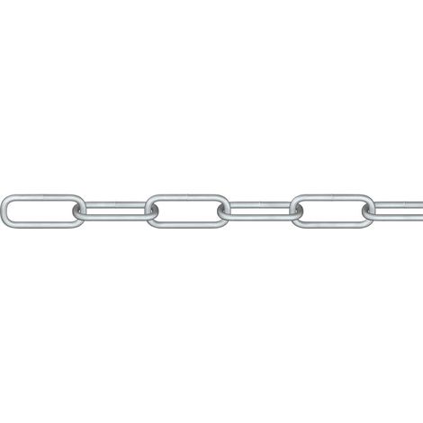 Chaîne en acier robuste Dörner + Helmer - chaîne ronde en acier galvanisé 3 mm - 30 m de durabilité - application universelle