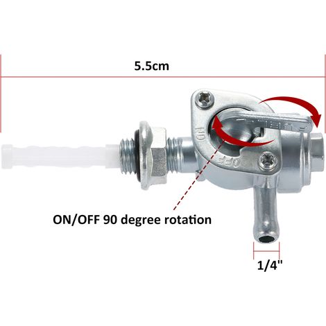 Interrupteur de vanne marche/arrêt de carburant Petcock 2-3KW pour réservoir de moteur de générateur de robinet de tuyau de 1/4" (1/5)