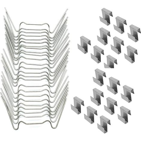 Lot de 100 clips épais en acier inoxydable pour vitrage de serre - Argenté, Facile à utiliser, Antirouille (1/5)