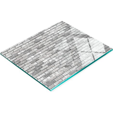 Tablero de cocina de vidrio templado con gr谩ficos decorativos de pared de ladrillo 60x52 cm