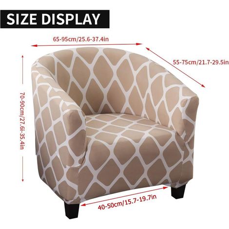 Housse de Fauteuil Cabriolet Imprime Motif géométrique Housse de canapé Relax Club Chaise de Baignoire (1/5)