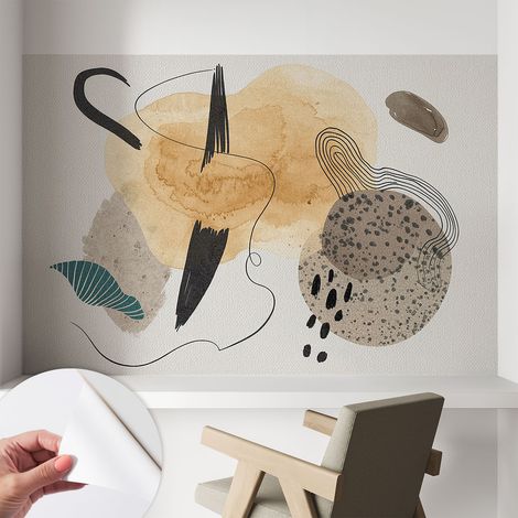 Papier peint autocollant adhésif décoratif avec motifs pour salon et chambre a motif Composition abstraite 104x70 cm (1/5)