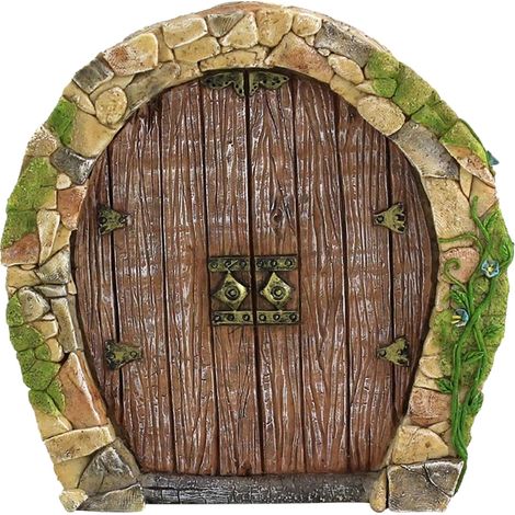 Porte de fée miniature pour arbres, décoration extérieure de jardin féerique, accessoire de sculpture d'art de cour, décoration murale pour chambre d'enfants (1/5)