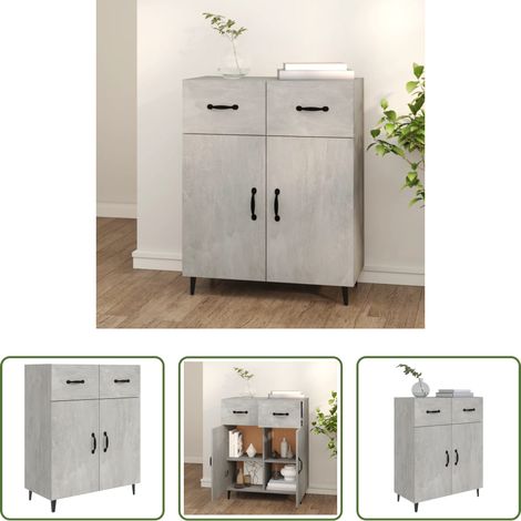 vidaXL Betonfarbe - Sideboard Betongrau 69,5x34x90 cm Holzwerkstoff (1/5)