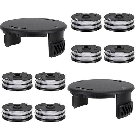 8 Bobine Fil pour Coupe Bordure Compatible avec Parkside 13600210 + 2 Couvercle Piece Detachee pour Parkside Bobine de Fil Pièces Détachées pour LIDL PRTA 20-Li C3 A1B2 PRT 550 A1 A3 PRT 300 A1 (1/5)