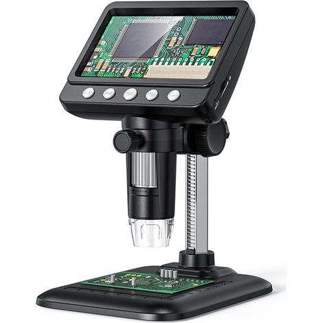 Microscope numérique IPS 4,3 pouces, grossissement 1000x, résolution 1920 x 1080, stockage 32 Mo, 2 millions de pixels, 8 LED, 369 (1/5)
