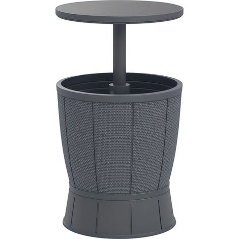 Table bar glacière 3 en 1 Ø49x58-84 cm, seau à glace, finition soignée (1/5)