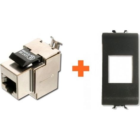 Presa di rete CAT.5e STP Gewiss Chorus nero grigio scuro RJ45 small