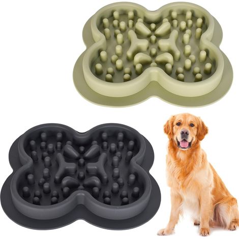 2 x Silicone Anti-Glutton Dog Bowl, Interactive Bowl for Slow Eating for Pets, for Small Cats and Dogs, Promotes Slow Digestion (1/5)