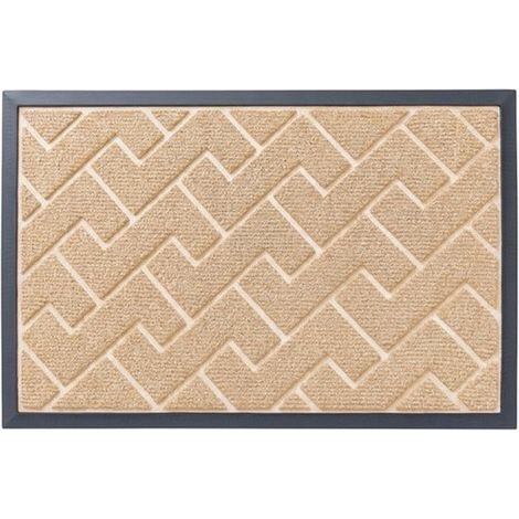 Tapis d'entrée – Convient à une utilisation intérieure et extérieure – Antidérapant, absorbant et facile à nettoyer – Idéal pour les chambres, les cuisines et les couloirs – 43,3 x 75 cm – Beige (1/5)