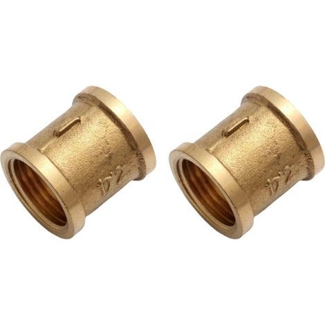 Accesorios para conectores hembra, Manguitos rectos hembra, Roscas hembra para tubos de conexión, Conectores hembra, 1/2 manguitos de latón, 1/2 manguitos, (1/5)