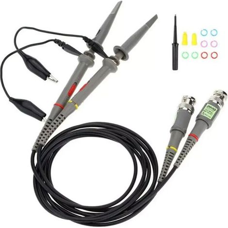 Set di 2 sonde per oscilloscopio P6100 da 100 MHz commutabili 10:1 e 1:1 per Gutter Atten Owon Siglent (1/4)
