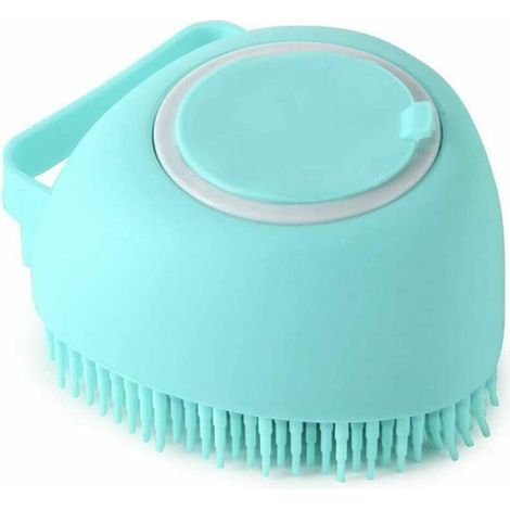 Pet Dog Bath Brush Dog Groom Brush Peigne De Brosse De Bain Pour Chien De Compagnie Peigne D'épilation En Silicone Pour Massage, Spa, Outil De Nettoyage Et De Toilettage Pour Animaux, Bleu (1/4)