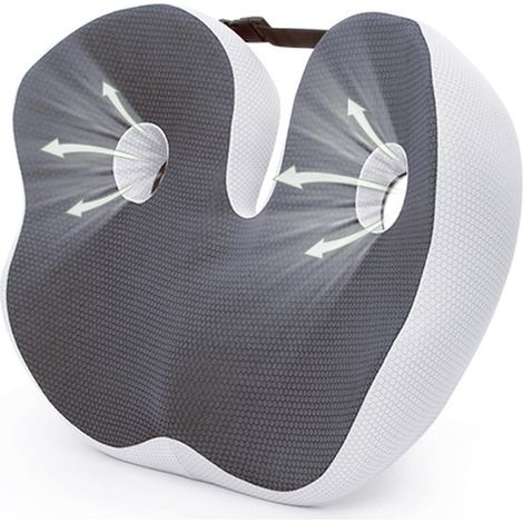 Memory-Schaum-Sitzkissen, Bürostuhl-Sitzkissen, ergonomisches orthopädisches Stuhlkissen, Positionierungskissen, grau