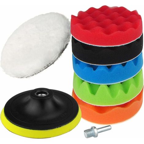 125 mm/5 Zoll Polierschwamm, Autopolierschwamm und Wollpolierwachs-Sets, Polierpads mit M10-Bohradapter