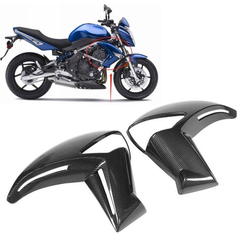 Carenado frontal de fibra de carbono para el radiador de la motocicleta KAWASAKI ER-6N ER6N 2009-2011 (1/5)