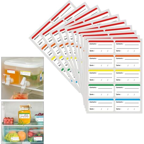 Lot de 100 étiquettes autocollantes pour congélateur - 6 x 3 cm - Étiquettes de cuisine pour contenants, confitures et dates - Faciles à écrire et à identifier (1/5)
