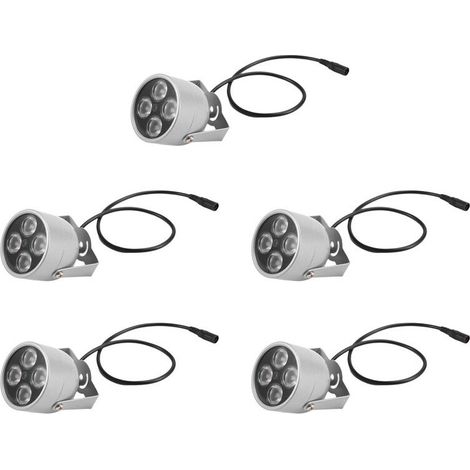 5x 4-LED-Infrarot-Matrix-Wasserdichter Nachtsicht-IR-Strahler 12V für Überwachungskameras (1/4)