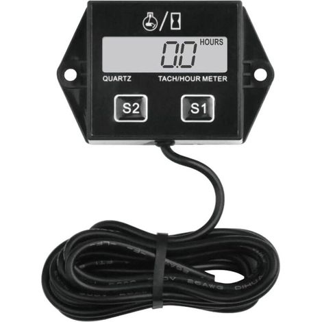 Digital Compteur Heure Tachymètre,Batterie Remplaçable RPM Mètre Pour Scooter Pelouse Tracteur Dirt Bike Générateur Tronçonneuse Hors-bord Moteur Motoneige Nettoyeur Haute Pression-ZSB-02 (1/4)