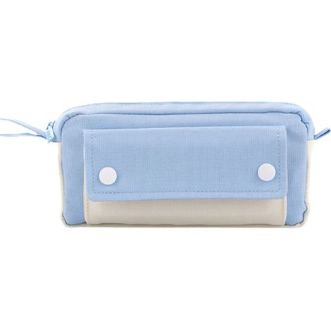 Grande trousse à crayons couleurs contrastées, pochette portable avec poignée, sac à stylos robuste pour école enfants ados filles garçons adultes (1/5)