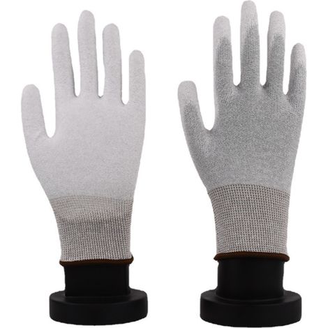 Gants de protection de paume en fibre de carbone aiguilletée PU13 avec revêtement antistatique, antidérapants et résistants à l'usure, taille L (1/3)