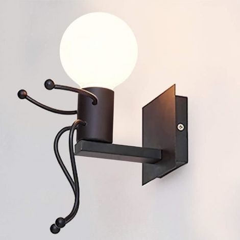 Rétro Applique Murale Intérieur Vintage Lampe Murale Industriel Décor E27 pour Bar Chambre à CoucherCafé Noir (1/4)
