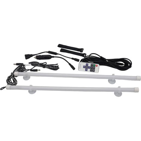 Kit de 2 bandes lumineuses LED 12 V, 48 LED flexibles, éclairage d'ambiance, télécommande, IP65, fixation par ventouse (multicolore) (1/5)