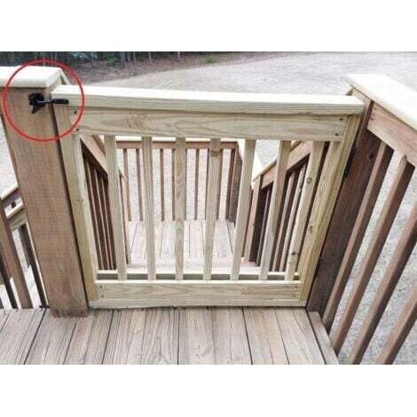 Verrou de porte automatique - Pêne métallique - Loquet en acier à gravité pour clôtures de jardin - Noir - Vis de fixation incluses (1/3)
