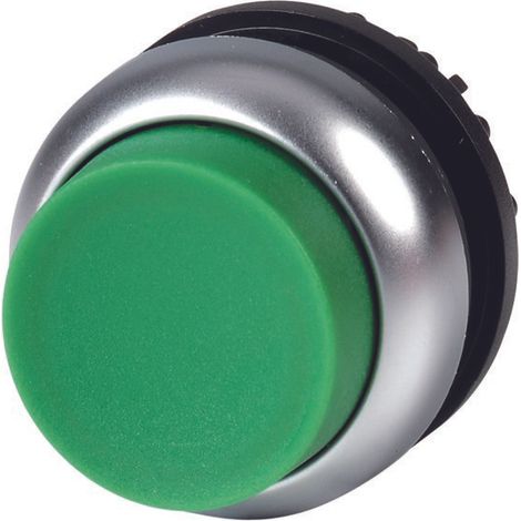 Unidad M22-DH-G, botón verde sobresaliente, retorno automático.