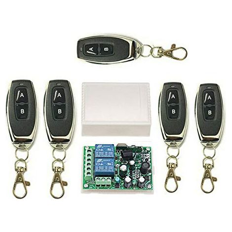 Porte de Garage Radiocommandée Télécommande radio +Kit sans fil Télécommande Transmetteur Récepteur + Télécommande Kit Radio Contrôleur de Moteur Treuil Électrique 220V (1/5)