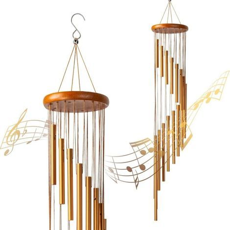 35-Zoll-Windspiel für den Außenbereich – 18 Aluminiumröhren – Klarer und entspannender Klang – Dekoration für Garten, Veranda und Balkon (1/5)